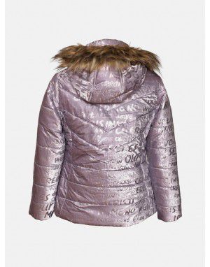 Girls  Quilted printed jacket lavender